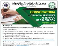 Convocatoria para la Opción Alternativa al Trabajo de Graduación